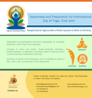 Awareness &amp; prepration   for   international day of yoga 21 june
