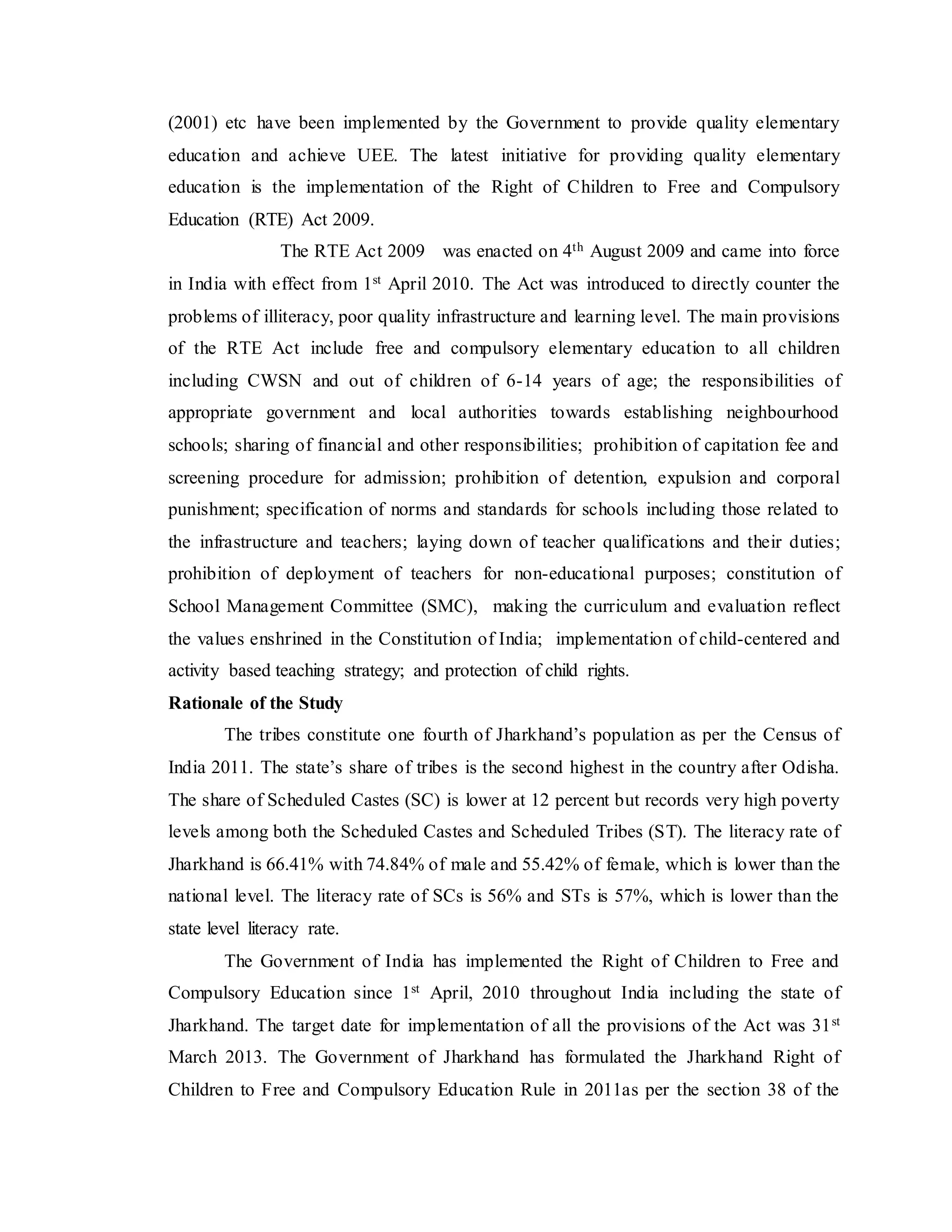 Awarness of stakeholders about the rte act 2009 | DOCX