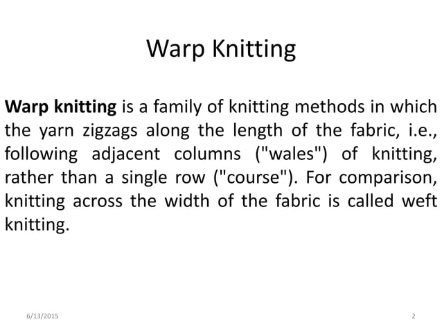 Warp knitting design | PDF | Needlework | Arts and Crafts
