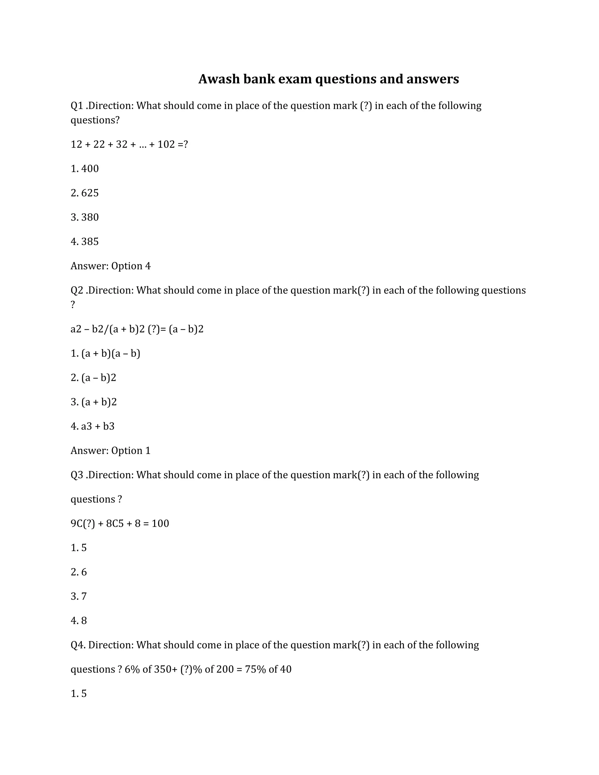 Awash bank exam questions and answers.pdf