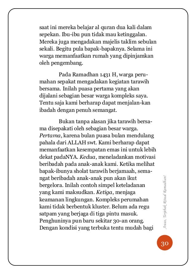 Awas Terjebak Ritual Ramadhan