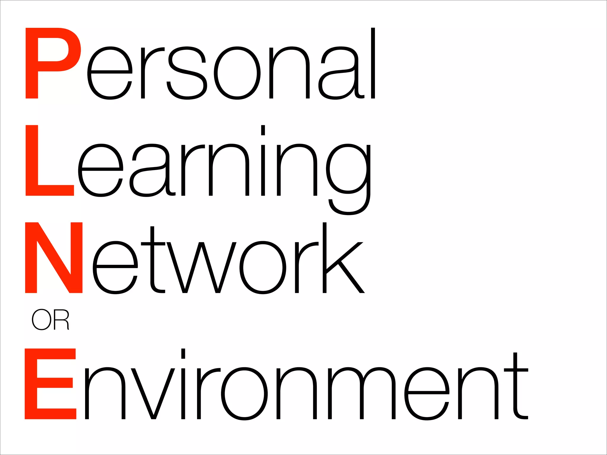 Personal
Learning
Network
Environment
OR
 