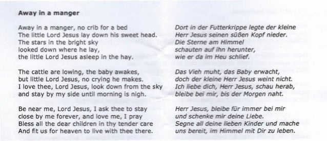 Away In A Manger Dtsch