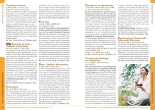 89Anmeldeformular siehe S. 231 · Info/Anmeldung Tel.: BM 05234/870 · WW 02685/80020 · NO 04426/9041610 · AL 08361/925300Kursinformationen und Tagesablauf: siehe S. 4+45 · Seminarleiter-Beschreibungen ab S. 92
YOGALEHRER/INWEITERBILDUNG
88
YOGALEHRER/INWEITERBILDUNGHATHAYOGAUNDFITNESS
HATHAYOGAUNDFITNESS
Yoga Nidra Aufbaukurs
6.-13.8.21 BM, SL: Dr. Nalini Sahay
Englisch mit deutscher Übersetzung
DulernstalsYogalehrerYogaNidramitdetaillierten
Erklärungen, so dass du dieses uralte komplexe
yogische Entspannungs- und Meditationssystem
noch klarer verstehst. Um diese Praktiken selbst
später kompetent weitergeben zu können, lernst
du in Praxis und Gespräch/ Vortrag/ Austausch,
vollkommen achtsam und entspannt zu sein.
Inhalte u.a.: Wirkungen von Yoga Nidra. Nyasa.
Antar Mouna. Fokussierung und Konzentration.
DetaillierteVisualisierungenvonSymbolen,Chida-
kasha Dharana Praxis. Für Yogalehrer, die fortge-
schritteneYogaNidra-Schülerunterrichtenwollen.
Teilnahmevoraussetzung: mind. 7-tägiger Yoga
Nidra-Grundkurs.
MZ 574€, DZ 691€, EZ 813€, S/Z/Womo 480€
NEU Yoga Nidra für Kinder -
Yogalehrer Weiterbildung
30.7.-6.8.21 BM, SL: Dr. Nalini Sahay
Lerne speziell auf die Bedürfnisse von Kindern
abgestimmte Entspannungstechniken und er-
mögliche ihnen damit, den Herausforderungen
ihres Lebens mit einer positiven Einstellung und
spiritueller Stärke entgegen zu treten.
Kinder sind in der heutigen Zeit oft gestresst, sie
können sich manchmal nicht ausdrücken und wir
erkennen nicht die Ursachen ihres Verhaltens. Sie
können betroffen sein von traumatischen Erfah-
rungen, Alpträumen, Aggressionen, Wut, Ängsten,
Furcht, Bettnässen bis hin zu Krankheiten und
Schmerzen - um nur einige zu nennen. Yoga Nidra
kannabeinemAltervon5Jahrenangewandtwerden
undkannauchineinerGruppeunterrichtetwerden.
Teilnahmevoraussetzung: mind. 7-tägiger Yoga
Nidra-Grundkurs.
MZ 574€, DZ 691€, EZ 813€, S/Z/Womo 480€
Energieschutz
15.-17.1.21 BM, SL: Erkan Batmaz
Menschen brauchen heute mehr denn je Ener-
gie – für die vielfältigen Herausforderungen des
Alltags in Beruf, Familie, Gesellschaft; für mehr
Lebensfreude und Tatkraft, um persönliche und
beruﬂicheZieleumsetzenzukönnen.Derintegrale
YogabieteteineFüllevonspeziellenTechniken,um
deinen Energiehaushalt zu kultivieren und einen
wirksamen Schutz vor Energieverlusten aufzu-
bauen. Du lernst viel über den Energiekörper und
Energieübungen, deinen Yoga Unterricht nach
energetischen Aspekten zu gestalten und wie mit
einfachen Techniken die Positivität deiner Teil-
nehmer im Alltag aufrechterhalten werden kann.
MZ 180€, DZ 216€, EZ 251€, S/Z/Womo 155€
Klang Yoga
11.-13.6.21 BM, 3.-5.12.21 BM,
SL: Pranava Heinz Pauly
Lerne die Grundlagen der Schwingungslehre
und ihre ganzheitliche Wirkung im Yoga ken-
nen, der eine exakte Wissenschaft zugrunde
liegt. Nutze dieses Wissen, um die Yogastunden
mitSchwerpunktenzubereichernunddeineeigene
Praxis sowie die der Schüler sinnvoll und efﬁzient
zuunterstützen.SokannstdudeinenYogastunden
mehr Tiefe geben und den Schülern ermöglichen
leichterloszulassen.ErfahredensensiblenUmgang
verschiedener Klangmedien und für welche Yoga-
übungensiesinnvollsind,umeineharmonisierende,
ausgleichende und energetisierende Schwingung
zuerzeugen.DieKlangschwingungenermöglichen
u.a.einesehrtiefeMuskelentspannungundhelfen,
Verspannungen und Blockaden im physischen
sowie im feinstofﬂichen Bereich sanft zu lösen.
MZ 180€, DZ 216€, EZ 251€, S/Z/Womo 155€
Gong – Yogalehrer Weiterbildung
1.-3.10.21 BM, SL: Bhajan Noam
In dieser Kompakt Weiterbildung lernst du, den
Gong als klangvolle Bereicherung in deinem Yoga-
unterrichtbzw.inderYogatherapieeinzusetzen.Er
wirktgezieltunterstützendbeimÜbenvonAsanas.
Sein breites Klangspektrum hilft, die Meditation
zu vertiefen. Entspannungsreisen können mit ihm
klanglich untermalt werden. Auch Möglichkeiten
derEinzelbehandlung/-begleitungwerdengezeigt.
ImSeminarwirdimpraktischenÜbenderUmgang
mit drei verschiedenen Gongarten erlernt werden:
Feng Gong, Tam Tam Gong und chinesisches Be-
cken. Alle haben ihre ganz eigene Qualität und ihr
speziellesWirkspektrum.VorkenntnisseimUmgang
mit Klangschalen sind von Vorteil, aber nicht er-
forderlich. Bhajan Noam gibt seit zwanzig Jahren
Gong Konzerte und verwendet Gongklänge in der
Therapie wie auch im Yogaunterricht.
MZ 180€, DZ 216€, EZ 251€, S/Z/Womo 155€
Klangtherapie im Yogaunterricht
7.-12.3. BM, 6.-8.8.21 BM, 5.-10.12.21 BM,
SL: Jeannine Hofmeister, Maik Hofmeister
Du möchtest Klangschalen und/oder Gongs im
Yogaunterricht einsetzen? Hier lernst du, wie
du mit Hilfe von Klang deinen Yogastunden
eine besondere Note geben kannst. Mit den
Klängen kannst du deine Teilnehmer/innen noch
leichter in die Tiefenentspannung oder Medita-
tion führen. Außerdem lernst du, Klangschalen
und Gongs auch gezielt in den Asanas und beim
Sonnengruß einzusetzen. Klangyoga, auch Nada
Yoga genannt, hat eine lange Tradition. Klang-
yogastunden sind bei Kursteilnehmern/innen
sehr beliebt und werden in der Regel gut besucht.
Zusätzlich im intensiven Wochenseminar:
Ein Klangmassagen Workshop vermittelt dir einen
konkreten Einblick in die ganzheitliche und the-
rapeutische Wirkung der Klangmedien auf den
Menschen. Du lernst auch Klangmeditationen
und Klangreisen zu gestalten.
2-Tage: 6.-8.8.21 BM: MZ 180€, DZ 216€, EZ
251€, S/Z/Womo 155€
5 Tage: 7.-12.3. BM, 5.-10.12.21 BM:
MZ 391€, DZ 476€, EZ 563€, S/Z/Womo 323€
Therapeutische Grundlagen
der Klangtherapie
5.-7.2.21 BM, SL: Jeannine Hofmeister,
Maik Hofmeister
Was ist der Unterschied zwischen Klangarbeit
zur Entspannung und Klangtherapie? Wo hört
Primärprävention und Entspannung auf und
wo beginnt Therapie?UmdieUnterschiedeselbst
zu erfahren und auch entsprechend in deiner Be-
ratung oder deinem Unterricht als Klangarbeiter
und/oderKlangtherapeuteinzusetzen,praktizierst
du Übungen zur Selbsterfahrung auf den subti-
leren Ebenen und lernst die Wirkung der Klänge
im feinstofﬂichen Bereich kennen. Du lernst, wie
genau die verschiedenen Ebenen mit Klängen an-
gesprochen werden: die emotionale, energetische,
mentale und kausale Ebene.
Organische Erkrankungen haben oft einen emo-
tionalen und geistigen Ursprung, durch den die
Lebensenergie blockiert werden kann und da-
durch eine manifeste Krankheit entstehen lässt.
Durch das Erarbeiten der Grundlagen wirst du
sicherer und gelassener bei deiner Klangarbeit
und kannst dich mehr auf das Wesentliche kon-
zentrieren. Durch konkrete Übungen schulst du
deine Selbsterfahrung, so kannst du kompetent
und mitfühlend andere mit dieser Arbeit beglei-
ten. Theoretische Grundlagen runden das Thema
ab. Mit diesen Kenntnissen kannst du neben der
Klangarbeit auch deine Yogaschüler kompetenter
betreuen. Pﬂichtbaustein für Absolventen der
Klangtherapie-Baustein-Ausbildung und offen
für alle Interessierten, die beruﬂich oder privat
mit Klängen arbeiten.
Teilnahmevoraussetzung: Grundkenntnisse im
Umgang und Anwendung von Klanginstrumenten
oder Besuch eines Klang- oder Gongseminars.
MZ 180€, DZ 216€, EZ 251€, S/Z/Womo 155€
Klangtherapie im Yogaunterricht –
Schwerpunkt Rückenyoga
22.-24.10.21 BM, SL: Pranava Heinz Pauly
Du möchtest Klangschalen, Gongs und andere
Klanginstrumente im Rückenyogaunterricht ein-
setzen? Der kombinierte Einsatz von Körperübun-
gen, Klangschwingungen, Atmung, Entspannung,
Bewusstsein und zielgerichteten Afﬁrmationen
kann im besonderen Maße zur Auﬂösung von Rü-
ckenproblemenbeitragen.Klangyogastundensind
sehr beliebt und werden in der Regel gut besucht.
MZ 180€, DZ 216€, EZ 251€, S/Z/Womo 155€
 