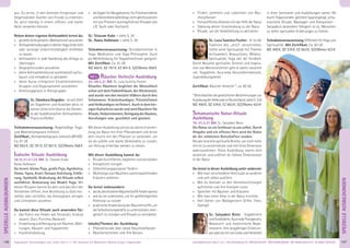 147Anmeldeformular siehe S. 231 · Info/Anmeldung Tel.: BM 05234/870 · WW 02685/80020 · NO 04426/9041610 · AL 08361/925300Tagesablauf, Seminarbeginn und -ende: siehe S. 4 · Alle Seminare mit Meditation, Mantra-Singen, Yogastunden
SPEZIELLEAUSBILDUNGEN
146
aus. Du lernst, in den kleinsten Ereignissen und
Gegenständen Quellen von Freude zu erkennen.
Du wirst ständig in einem offenen und klaren
Geist verweilen können.
Neben deiner eigenen Achtsamkeit lernst du:
» gezielteAchtsamkeits-Meditationenanzuleiten
» AchtsamkeitsübungenindeinenYogaUnterricht
oder sonstige Unterrichtstätigkeit einﬂießen
zu lassen
» Achtsamkeit in jede Handlung des Alltags zu
übertragen
» Gesprächsrunden anzuleiten
» deine Achtsamkeitskurse systematisch aufzu-
bauen und einladend zu gestalten
» deine Kurse erfolgreich Einzelteilnehmern,
Gruppen und Organisationen anzubieten
» Anleitungspraxis in Kleingruppen
SL: Shankara Girgsdies-istseit2007
als Yogalehrer und Ausbilder aktiv. In
seinen Unterricht lässt er die Elemen-
te der buddhistischen Achtsamkeits-
Praxis einﬂießen.
Teilnahmevoraussetzung: Regelmäßige Yoga-
und Meditationspraxis hilfreich.
Zertiﬁkat:„Achtsamkeitspraxis-Lehrer/in(BYVG)“.
Ca. 81 UE.
MZ 662€, DZ 781€, EZ 901€, S/Z/Womo 568€
Indische Rituale Ausbildung
26.12.21-2.1.22 BM, SL: Sitaram Kube,
Rama Haßmann
Du lernst: kleine Puja, große Puja, Agnihotra,
Homa, Yajna, Arati: Genaue Anleitung, Erklä-
rung, Symbolik, Bedeutung, die Rituale selbst
ausführen, Bedeutung von Bhakti Yoga. Mit
diesen Ritualen kannst du dein und das Herz der
Teilnehmer öffnen, eine Beziehung zu Gott her-
stellen oder vertiefen, die Atmosphäre reinigen
und Lichtwesen anziehen.
Du kannst diese Rituale auch anwenden für:
» das Feiern von Festen wie Shivaratri, Krishna
Jayanti, Guru Purnima, Navaratri
» EinweihungundReinigungvonRäumen,Woh-
nungen, Häusern und Yogazentren
» Krankheitsheilung
» alsSegenfürNeugeborene,fürFrischvermählte
undGestorbene(allerdingsnichtgleichzusetzen
mit von Priestern durchgeführten Ritualen wie
z.B. Taufe oder Hochzeit).
SL: Sitaram Kube - siehe S. 39
SL: Rama Haßmann - siehe S. 39
Teilnahmevoraussetzung: Grundkenntnisse in
Yoga, Meditation und Yoga Philosophie. Auch
als Weiterbildung für Yogalehrer/innen geeignet.
Mit Zertiﬁkat. Ca. 81 UE.
MZ 662€, DZ 781€, EZ 901€, S/Z/Womo 568€
NEU Räucher Heiler/in Ausbildung
23.-28.5.21 BM, SL: Luca Sumitra Fischer
Rituelles Räuchern begleitet die Menschheit
schon seit dem Paläolithikum, der Altsteinzeit,
und wurde von den meisten Völkern durch ihre
Schamanen, Kräuterkundigen, Priester/innen
und Heilkundigen verfeinert. Auch in dem hie-
sigen Kulturkreis wurde und wird Räuchern für
Rituale, Heilzeremonien, Reinigung des Raumes,
Anrufungen usw. geschätzt und genutzt.
Mit dieser Ausbildung schulst du deine Urverbin-
dung zur Natur mit ihrer Pﬂanzenwelt und lernst
dich intuitiv mit den Pﬂanzen zu verbinden, um
sie als subtile und starke Verbündete zu nutzen,
um Heilung erfahrbar werden zu lassen.
Mit dieser Ausbildung kannst du:
» Rituale durchführen, begleiten und verstärken
» Energetisch reinigen
» Selbstheilungsprozesse fördern
» WorkshopszumRäuchernundentsprechenden
Kräutern anbieten
Du lernst insbesondere:
» wodudieeinzelnenRäucherstoffeﬁndenkannst
» wie du sie zubereitest, um ihr größtmögliches
Potenzial zu nutzen
» praktische Anwendung der Räucherstoffe, um
dieSelbstheilungskräftezuunterstützen,ener-
getisch zu reinigen und Rituale zu verstärken.
Inhalte/Themen der Ausbildung:
» Pﬂanzenkunde über lokale Räucherpﬂanzen
» Räuchertechniken und ihre Nutzen
» Finden, sammeln und zubereiten von Räu-
cherpﬂanzen
» Feinstofﬂiches Arbeiten mit der Hilfe der Natur
» Stärkung deiner Urverbindung zu der Natur
» Rituale, um die Selbstheilung zu aktivieren
SL: Luca Sumitra Fischer - Er ist der
Tradition des „Jetzt“ verschrieben,
fühlte seine Spiritualität mit Themen
Achtsamkeit, Bewusstsein, Wildnis-
Spiritualität, Yoga seit der Kindheit.
Durch Besuche spiritueller Zentren und Inspira-
tion von Mentoren/innen geht er damit natürlich
um. Yogalehrer, Ayurveda Gesundheitsberater,
Jugendübungsleiter.
Zertiﬁkat: Räucher Heiler/in *, ca. 60 UE.
*BittebeachtediegesetzlichenBestimmungenzur
AusübungderHeilkundeinDeutschland,sieheS.230
MZ 490€, DZ 576€, EZ 663€, S/Z/Womo 423€
Schamanische Natur-Rituale
Ausbildung
16.-21.5.21 BM, SL: Satyadevi Bretz
Die Natur ist ein Schlüssel zu uns selbst. Durch
Hingabe und ein offenes Herz wird die Natur
dir die schönsten Botschaften senden.
Rituale sind eine spirituelle Brücke, um noch mehr
mit ihr zu verschmelzen und ihre feine Dimension
wahrzunehmen. Diese Ausbildung macht dich
sensitiver und eröffnet dir höhere Dimensionen
in der Natur.
Du lernst in dieser Ausbildung unter anderem:
» Wie man verschiedene Heilrituale an anderen
und sich selbst ausführt
» Wie du Kontakt zu den Himmelsrichtungen
aufnimmst und ihre Energien nutzt
» Sprechen mit Bäumen und Kräutern
» Wie man einen Altar in der Natur errichtet
» Hell-Sehen von Waldgeistern (Elfen, Feen,
Zwerge)
SL: Satyadevi Bretz - Yogalehrerin
undAusbilderin,AyurvedaTherapeutin,
Masseurin und medizinische Bade-
meisterin. Ihre langjährigen Erfahrun-
gengibtsiemitvielLiebeundHeiterkeit
in ihren Seminaren und Ausbildungen weiter. Ob
durch Yogastunden, geleitete Spaziergänge, scha-
manische Rituale, Massagen und Klangreisen –
Satyadevis besondere Fähigkeit ist es, Menschen
zu tiefen spirituellen Erfahrungen zu führen.
Teilnahmevoraussetzung:OffenheitfürYogaund
Spiritualität. Mit Zertiﬁkat. Ca. 60 UE.
MZ 490€, DZ 576€, EZ 663€, S/Z/Womo 423€
SPEZIELLEAUSBILDUNGEN
 