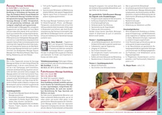 189Anmeldeformular siehe S. 231 · Info/Anmeldung Tel.: BM 05234/870 · WW 02685/80020 · NO 04426/9041610 · AL 08361/925300Tagesablauf, Seminarbeginn und -ende: siehe S. 4 · Alle Seminare mit Meditation, Mantra-Singen, Yogastunden
MASSAGEAUSBILDUNGEN
188
MASSAGEAUSBILDUNGEN
Ayuryoga Massage Ausbildung
8.-15.8.21 BM, SL: Anne Wuchold
Ayuryoga Massage ist die indische Kunst der
Berührung in Verbindung mit Ayurveda und
Yoga. Die Gründerin Master Kusum Modak hat
hier traditionelle Massage Techniken mit dem
therapeutischen Iyengar Yoga kombiniert. Die
Ayuryoga Massage ist daher therapeutisch,
tief und gleichzeitig einfühlsam, und wirkt
reinigend, entgiftend und regenerierend.
DuarbeitestdabeimitMassagegriffenundpassiven
Yogapositionen auf dem Boden auf einer Matte
und setzt dabei deine Hände, Arme und Füße ein.
Durch ayurvedische Öle und das entgiftende Kal-
mus Pﬂanzenpuder mit seinem leichten Peeling
EffektkannstdueineTiefengewebe-Massagegeben
undnichtnurinoberﬂächlichenGewebeschichten
massieren.KalmusPuderistentzündungshemmend
undbringttieferliegendeToxinedurchdasmusku-
läre und lymphatische System an die Oberﬂäche.
Die Ayuryoga Massage beinhaltet auch moderne
Techniken wie Bindegewebs-Massage (Faszien
Massage durch Myofascia Release), Deep Tissue,
Rolﬁng, Rebalancing und Joint Release.
Wirkungen:
Wie in einer Yogastunde versorgt die Ayuryoga
Massage den Körper mit mehr Energie (Prana). Die
Yogadehnungen, in die wir unsere Klienten, ähn-
lich wie in der Thaimassage, sanft hineinführen,
verbessern die Körperhaltung, regulieren und ver-
tiefen den Atem und wirken Stress entgegen. Die
Massage arbeitet mit einem harmonischen Fluss,
der emotionale Spannungen und Blockaden zum
Loslassen anregt. Die Kombination von bewusster
Berührung, Öl, Kräuter und Yoga bringt die Ele-
mente im Körper wieder in Balance, entspannt das
Nervensystem und hat so deutlich ausgleichende
Auswirkungen auf Vata- und Kapha-Überschuss.
Ausbildungsinhalte:
» DiespeziﬁscheMassageSequenzderAyuryoga
Massage auszuführen
» Verschiedene Ganzkörper Massagetechniken,
insbesondere für Rücken, Bauch, Beine, Kopf,
Hände, Füße, Schultern und Gesicht
» Tiefen-Gewebe-MassagetechnikenmitHänden,
Fäusten, Fingern, Daumen, Füßen, deinem
Körpergewicht
» Tiefe sanfte Yogadehnungen am Klienten an-
zuwenden
» AusrichtungderWirbelsäuleundMobilisierung
einzelnerGelenkeindenpassivenYogapositionen
» Tägliche eigene Praxis im Austausch mit den
anderen Ausbildungsteilnehmern.
Die Ayuryoga Massage Ausbildung eignet sich
für Körpertherapeuten, Physio- und Massage-
Therapeuten, und alle die bereit sind, sich auf eine
tiefeayurvedischeArbeiteinzulassen.Erfahrungen
in Körperarbeit sind hilfreich, aber keine Grund-
voraussetzung. Das Training ist so konzipiert, dass
jeder Mensch die Massage erlernen und nach Ab-
schluss der Ausbildung eine Ganzkörpermassage
ausführen kann.
SL: Anne Wuchold – Yogalehrerin
(BYV und Iyengarstil), Thaimassage
und Shiatsutherapeutin. Anne wurde
in Thailand und Indien bei namhaften
Thaimassage-Meistern ausgebildet.
Ihre über 15-jährige Erfahrung gibt sie in Retreats
und Seminaren für Kinder und Erwachsene in
Europa und Indien weiter.
Teilnahmevoraussetzung: ErfahrungeninKörper-
arbeitsindhilfreich,aberkeineGrundvoraussetzung.
Mit Zertiﬁkat. Ca. 80 UE.
MZ 662€, DZ 781€, EZ 901€, S/Z/Womo 568€
Fußreﬂexzonen-Massage Ausbildung
Teil 1: 31.1.-5.2.21 BM
Teil 2: 25.-30.4.21 BM
Nur beide Teile zusammen möglich.
Kompakt: 25.7.-4.8.21 BM, SL: Bhajan Noam
Diese Ausbildung verbindet westliche und asia-
tische Ansätze der Fußreﬂexzonen-Massage
zu einer eigenständigen, tiefgreifenden Be-
handlungsmethode, die auch eine wunder-
bare Bereicherung für Yoga, Ayurveda und
Wellness sein kann.
Die Füße sind ein Spiegelbild des Menschen und
haben symbolische Bedeutung dafür, wie wir im
Leben stehen und durchs Leben gehen. In der
ganzheitlichen Behandlungsweise der Fußreﬂex-
zonen-Massage werden neben den klassischen
Organzonen Energiepunkte stimuliert, Meridiane
aktiviert,Marma-Punktebehandeltundbesondere
Atemgriffe eingesetzt. Eine zentrale Rolle spielt
die meditative Haltung der/des Behandelnden und
das Fließen der Herzenergie.
Die ganzheitliche Fußreﬂexzonen-Massage
hat folgende sechs Grundwirkungen:
1. Entspannung des vegetativen Nervensystems
2. Auﬂösung energetischer Blockierungen
3. Entschlackung/Entgiftung
4. Verbesserung der Durchblutung
5. Harmonisierung der Organtätigkeit
6. Stärkung des Immunsystems
Darüber hinaus können speziﬁsche Wirkungen
sowohl im körperlichen als auch im seelischen
Bereich erzielt werden.
Themen 1. Ausbildungsabschnitt:
» „Grund-Behandlungsschema“,dasmitleichter-
lernbarenGriffengleichpraktiziertwerdenkann
» Fußanatomie, Lage der Organzonen
» Umgang mit Schmerzen
» Das Ertasten belasteter Zonen
» Die energetische Ursache funktioneller und
organischer Erkrankungen
» ÄußereundinnereHaltungbeiderBehandlung
» Basiskenntnisse in Anatomie und Physiologie
Themen 2. Ausbildungsabschnitt:
» Weitere Grifftechniken
» Das Erstellen einer Befundaufnahme
» Was ist ganzheitliche Behandlung?
» Verschiedene ganzheitliche Ansätze innerhalb
der Fußreﬂexzonen-Massage: Behandlung des
Lymphsystems,desHormonsystems,desMus-
kelsystems, energetische Behandlung über die
Chakrenzonen, Behandlung der Marmapunkte
» Pranalenkung
» Narbenentstörungen
» Begleitendes Gespräch
» Heilwirkung von Edelsteinen und Ölen
Einsatzmöglichkeiten:
» Ohne therapeutische Ausbildung zur Vorbeu-
gung im Entspannungs- und Wellnessbereich,
privat, ergänzend zu Fußpﬂege und Kosmetik,
in Hotels, Wellnesseinrichtungen, ergänzend
zu anderen Entspannungsmethoden
» In der Physiotherapie auf Verordnung oder als
vorbeugende Entspannungsmethode
» In der Naturheilpraxis als ganzheitliche Be-
handlungsmethodebeiorganischenStörungen
und Erkrankungen des Bewegungsapparates
» Zur Prophylaxe, in der Rehabilitation und als
Diagnosemöglichkeit
» In Pﬂegeheimen, Krankenhäusern und Kur-
anstalten, in der Psychosomatik, Hebammen-
praxis u.v.m.
SL: Bhajan Noam - siehe S. 92
 