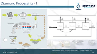 AWDC/GIBS 2025
Diamond Processing - 1
References: Diavik Diamond Mine, NWT, Canada, Dellas 2021
28
 