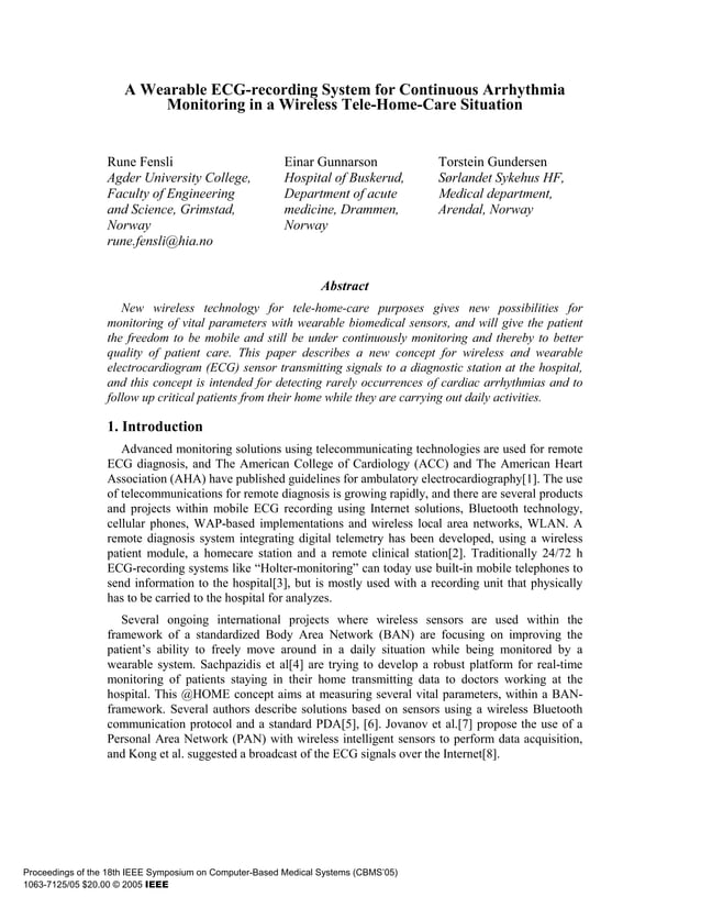 A wearable ecg recording system for continuous arrhythmia PDF