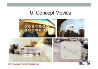 DESIGNING FOR WEARABLES
UI Concept Movies
 