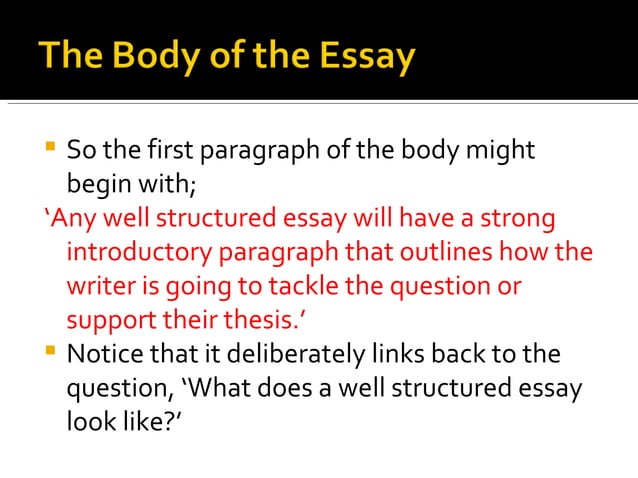 A Well Structured Essay