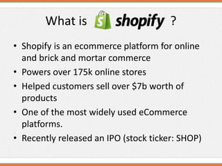Shopify Presentation.pdf Awesome e commerce-shopify | PPTX