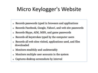 Micro Keylogger's Website
 