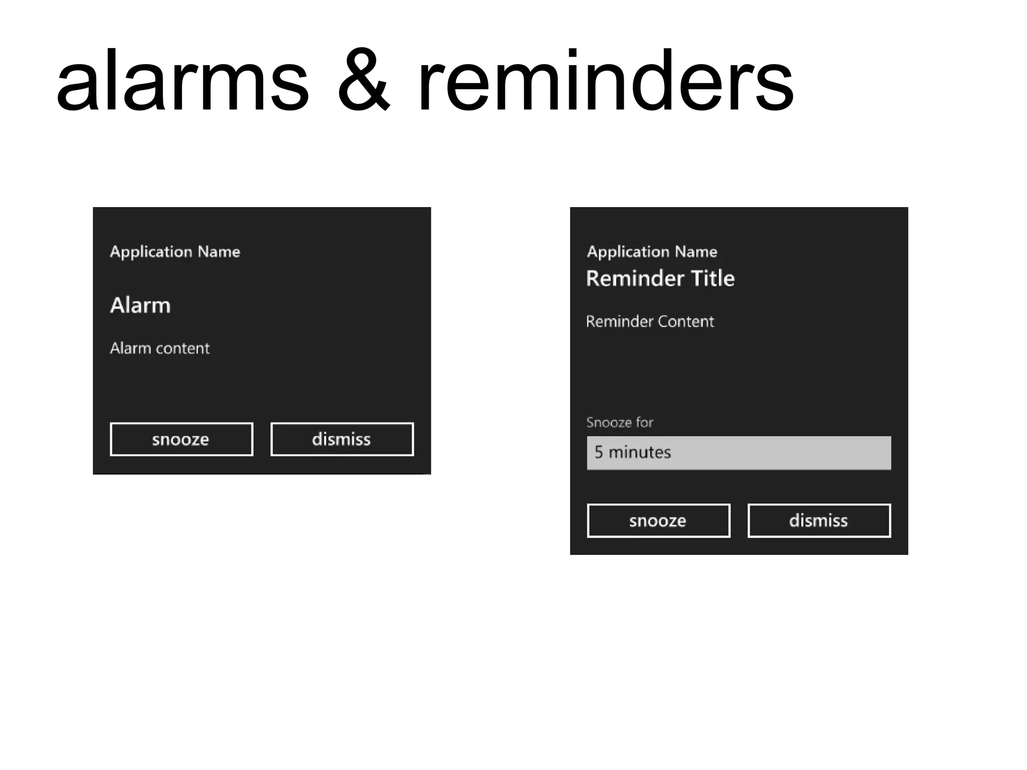 alarms & reminders
 