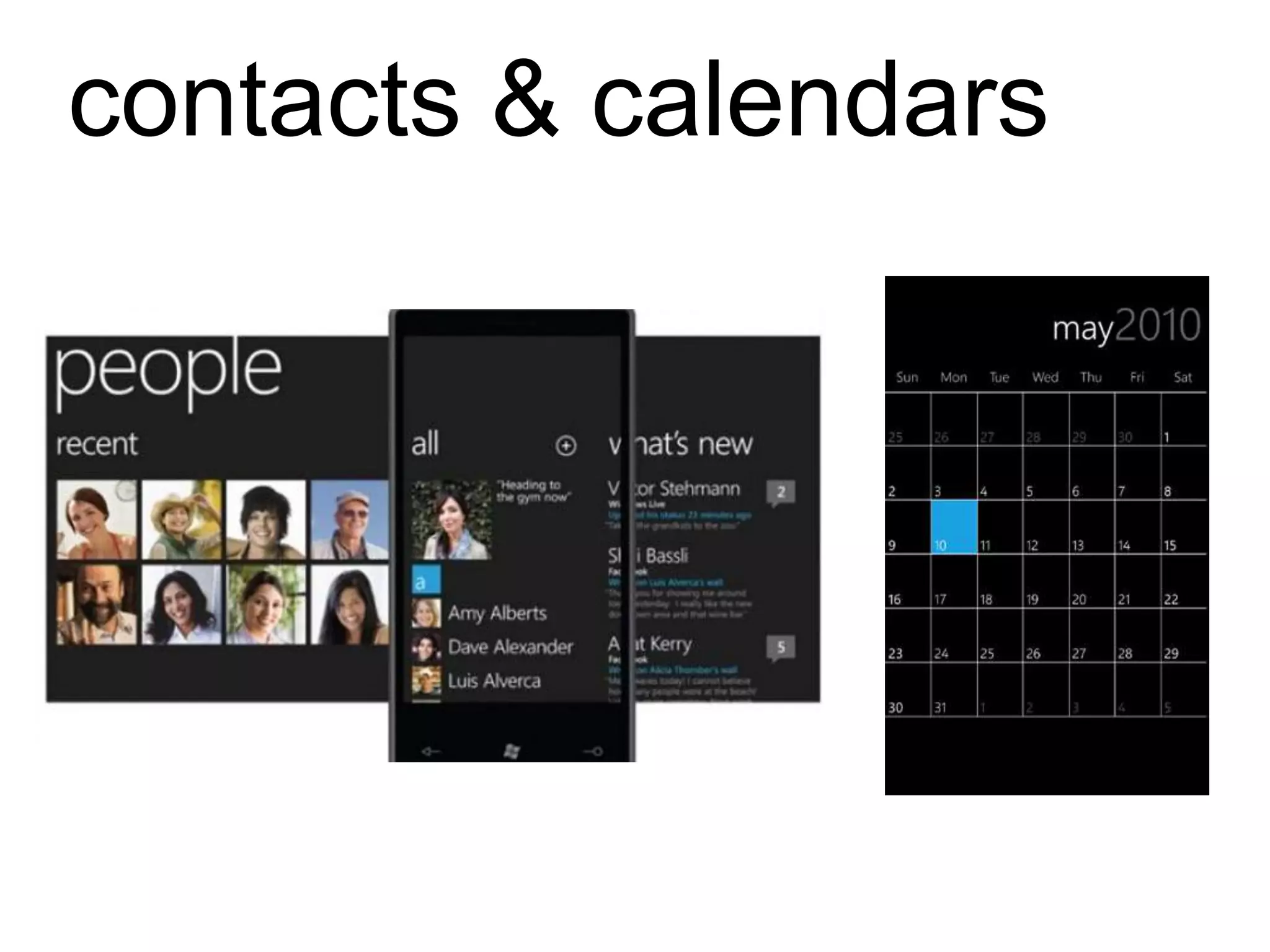 contacts & calendars
 