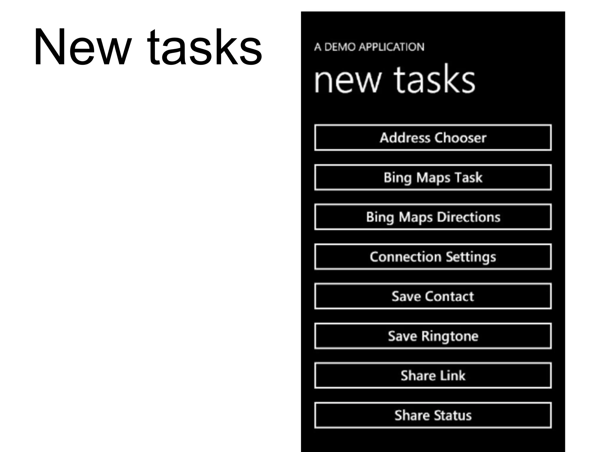 New tasks
 