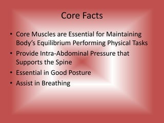 Improves posture…helps to stabilize the spine