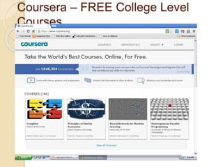 Coursera – FREE College Level
Courses
 
