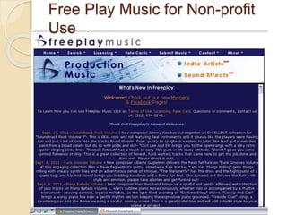 Free Play Music for Non-profit
Use
 