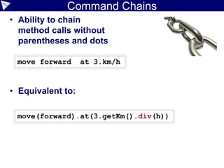 With Macros (Groovy 2.5+)
• Variations:
• Expressions, Statements, Classes
• Supports variable substitution,
specifying compilation phase
def ast = macro {
return new Date()
}
 