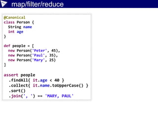 Scripting
import static Direction.*
enum Direction {
left, right, forward, backward
}
class Robot {
void move(Direction dir) {
println "robot moved $dir"
}
}
def robot = new Robot()
robot.move left
 