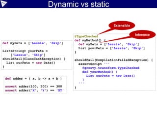 Concurrency challenge
• We can analyse the example’s task graph:
def (f1, f2, f3, f4) = [{ sleep 1000; it }] * 3 +
[{ x, y -> x + y }]
def a = 5
def b = f1(a)
def c = f2(a)
def d = f3(c)
def f = f4(b, d)
assert f == 10
f2
f3
f1
f4
aa
b
c
d
f
 