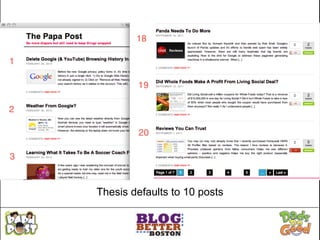 Thesis defaults to 10 posts
 