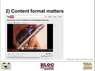 2) Content format matters




                            Source: MommyNiri.com
 