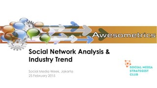 Social Network Analysis &
Industry Trend
Social Media Week, Jakarta
25 February 2015
 