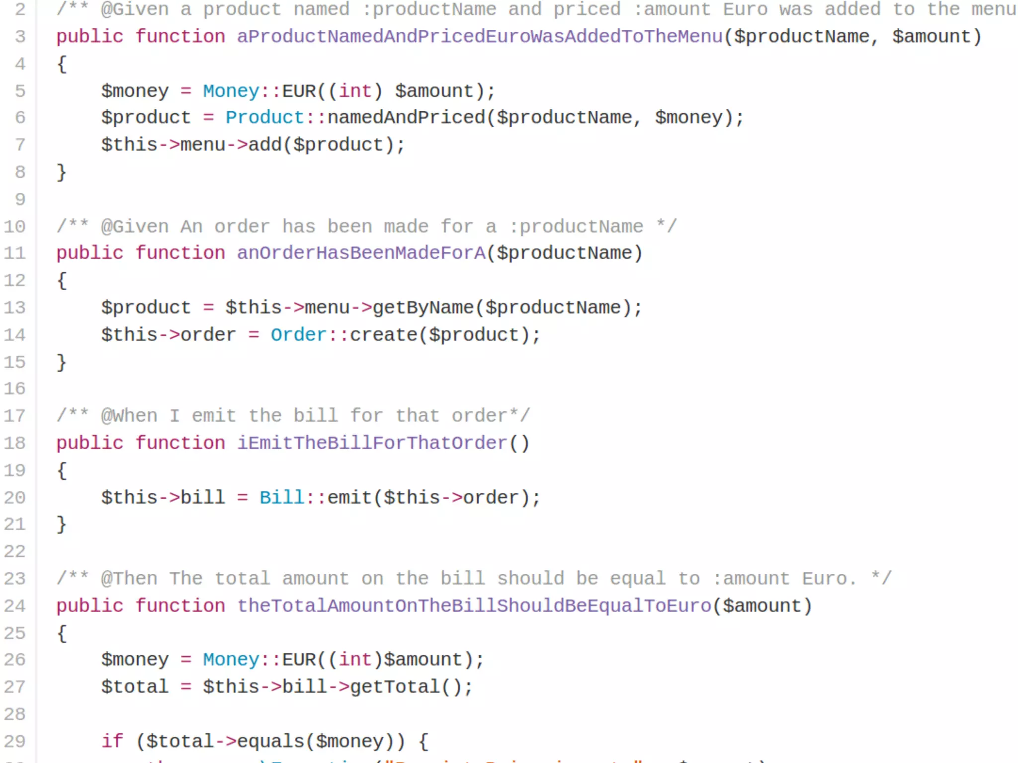 Describe the
behaviours for each
`verb` and ‘noun’
4
 