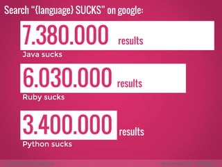 61.526.124
Search “PHP SUCKS” on google:
TIMES
awesome application #codemotion @liuggio
 