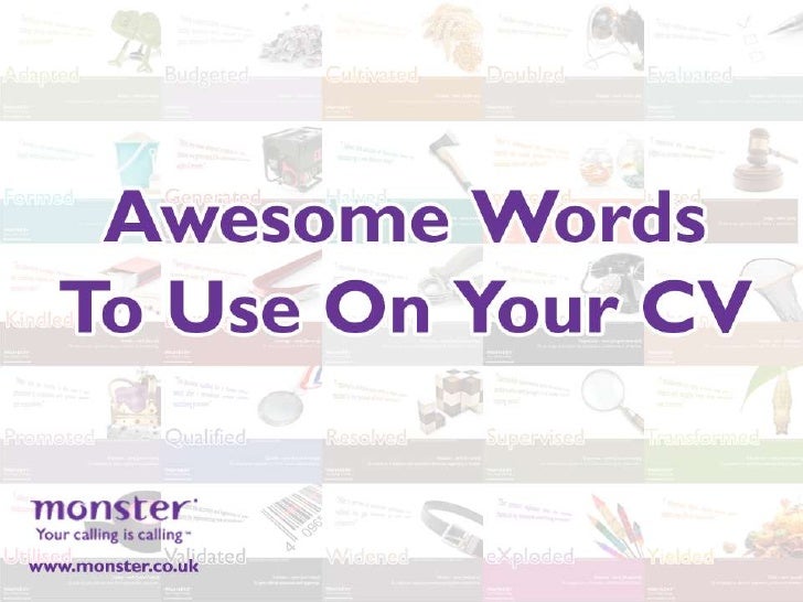 awesome words to use on your cv cv words