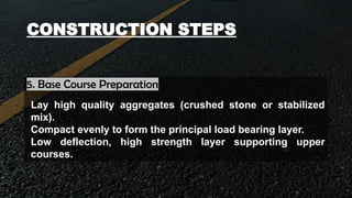 Road Construction Department PPT file on Bituminous road construction ...