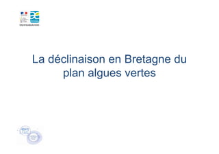 La déclinaison en Bretagne du
     plan algues vertes
 