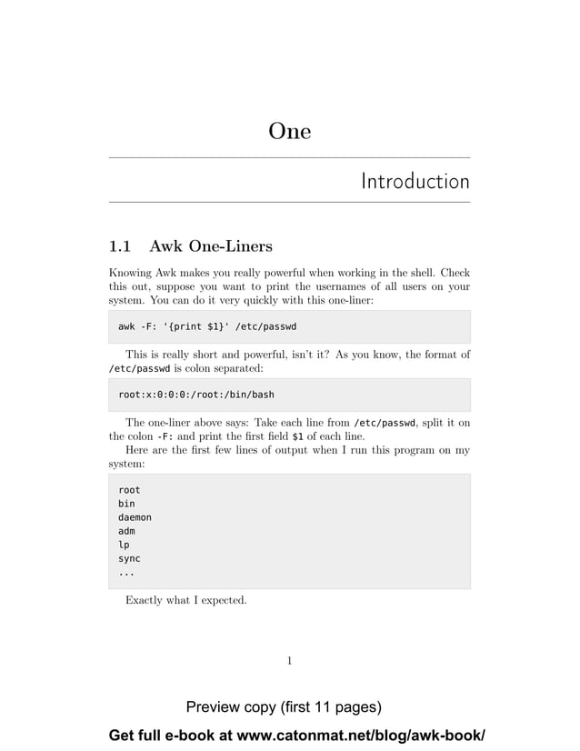 Awk unix utility explained pdf