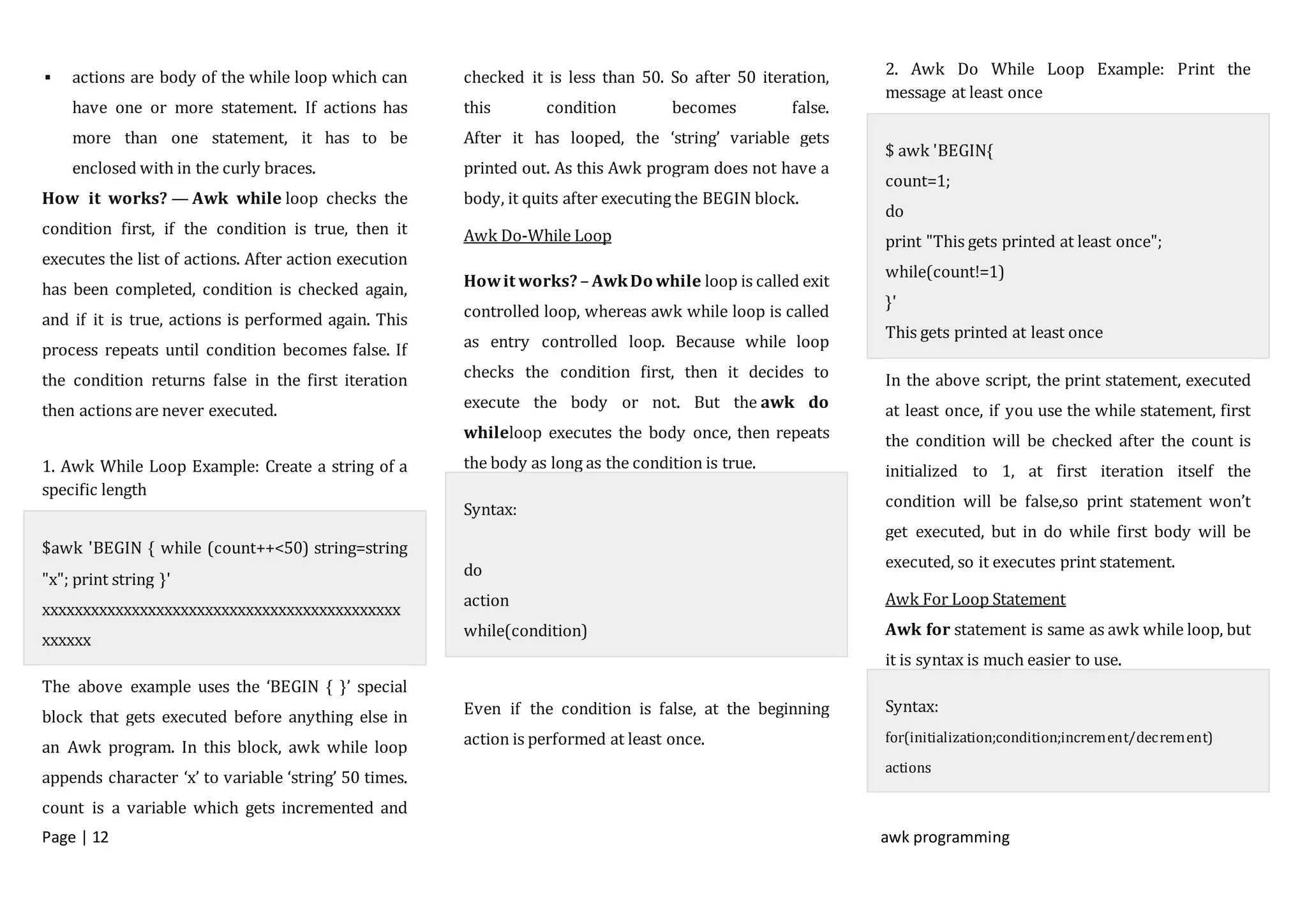 Awk programming | DOCX