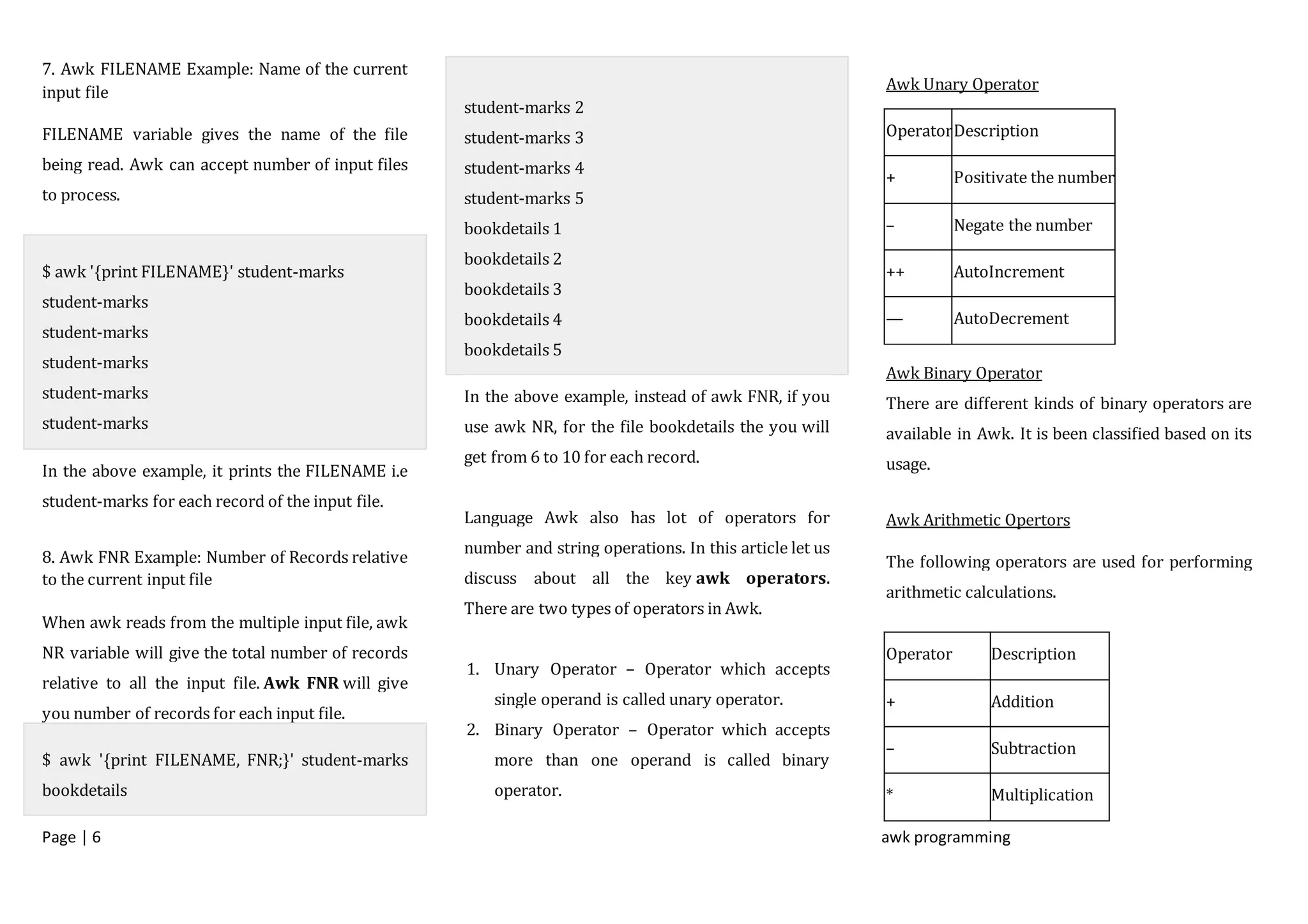 Awk programming | DOCX