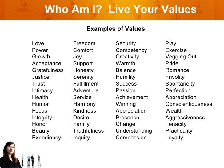 Values Examples In Life Examples Of Values In Life – Core Values List: 150+ Awesome Examples of ...