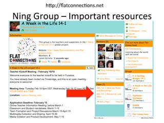 hgp://ﬂatconnec:ons.net	
  

Ning	
  Group	
  –	
  Important	
  resources	
  

 