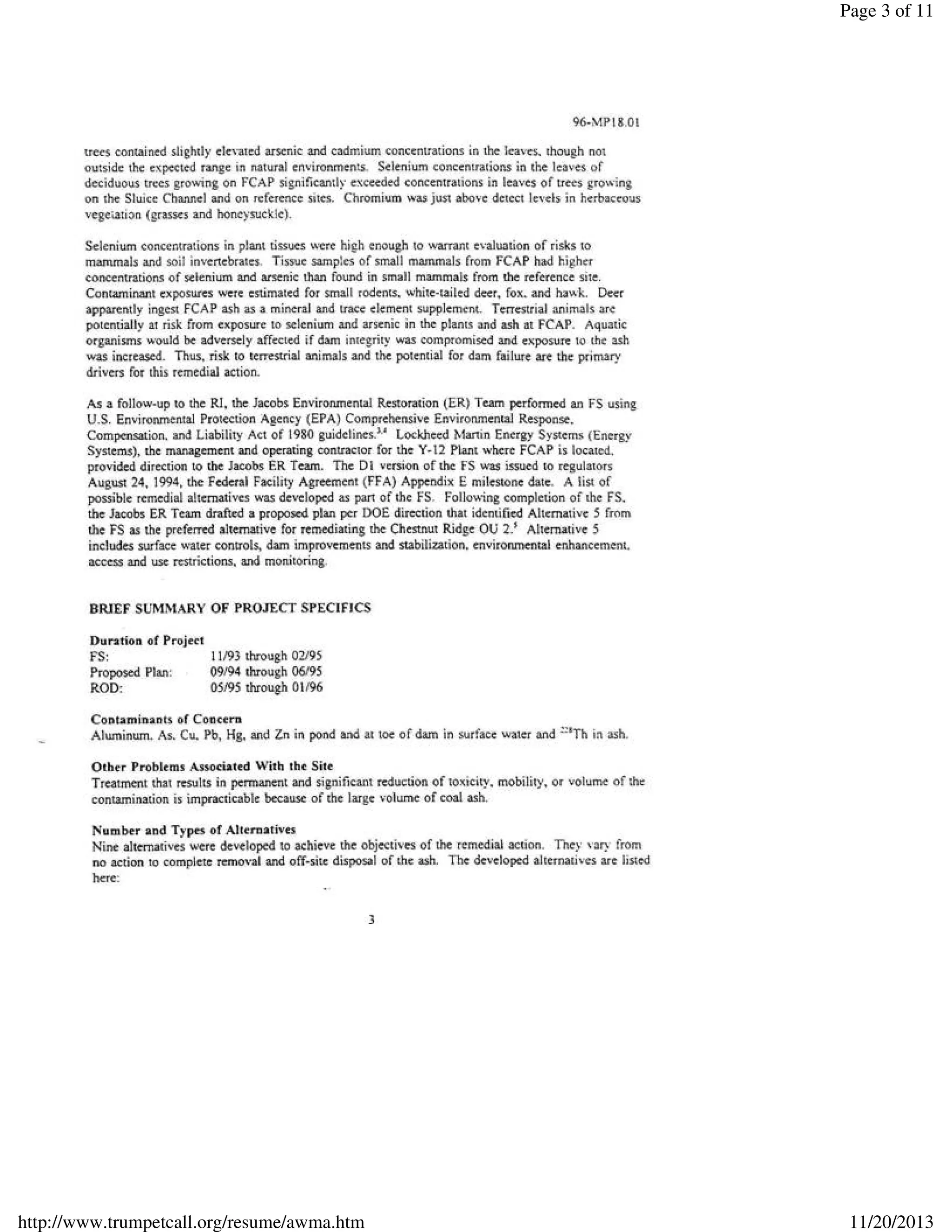 Page 3 of 11
http://www.trumpetcall.org/resume/awma.htm
11/20/2013