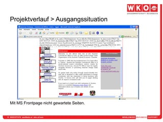 Projektverlauf > Ausgangssituation Mit MS Frontpage nicht gewartete Seiten.  