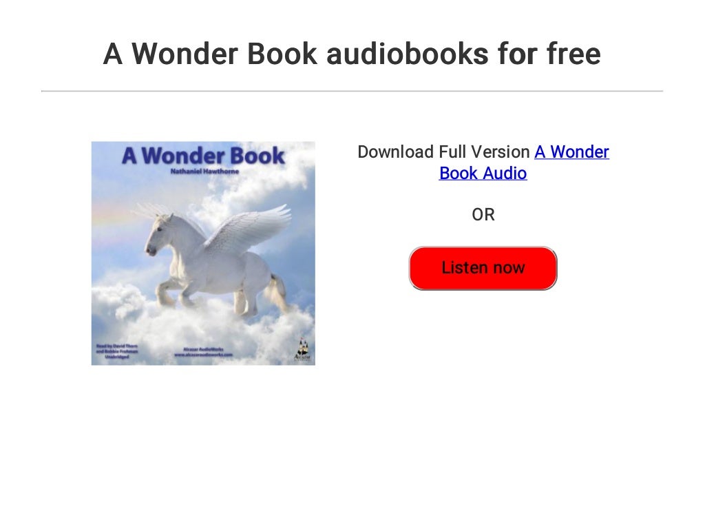 A Wonder Book audiobooks for free