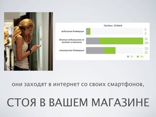 они заходят в интернет со своих смартфонов,

СТОЯ В ВАШЕМ МАГАЗИНЕ

 