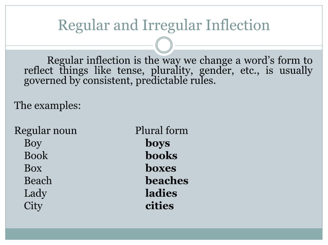 MORPHOLOGY, A WORD AND ITS FORM :INFLECTIONAL | PPT