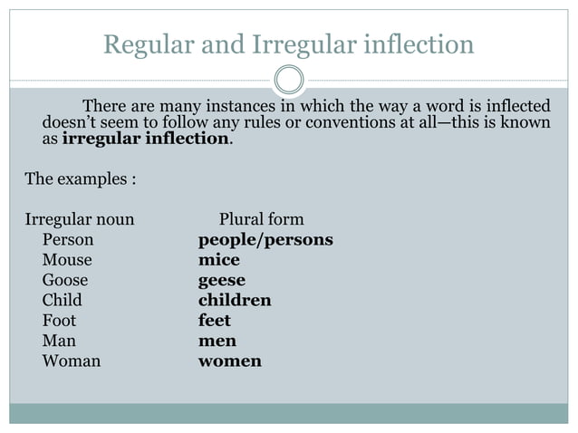 MORPHOLOGY, A WORD AND ITS FORM :INFLECTIONAL | PPT