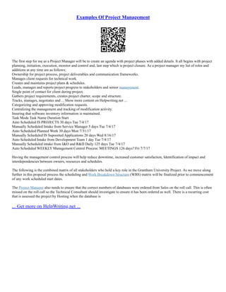 A Work Breakdown Structure ( Wbs ) | PDF