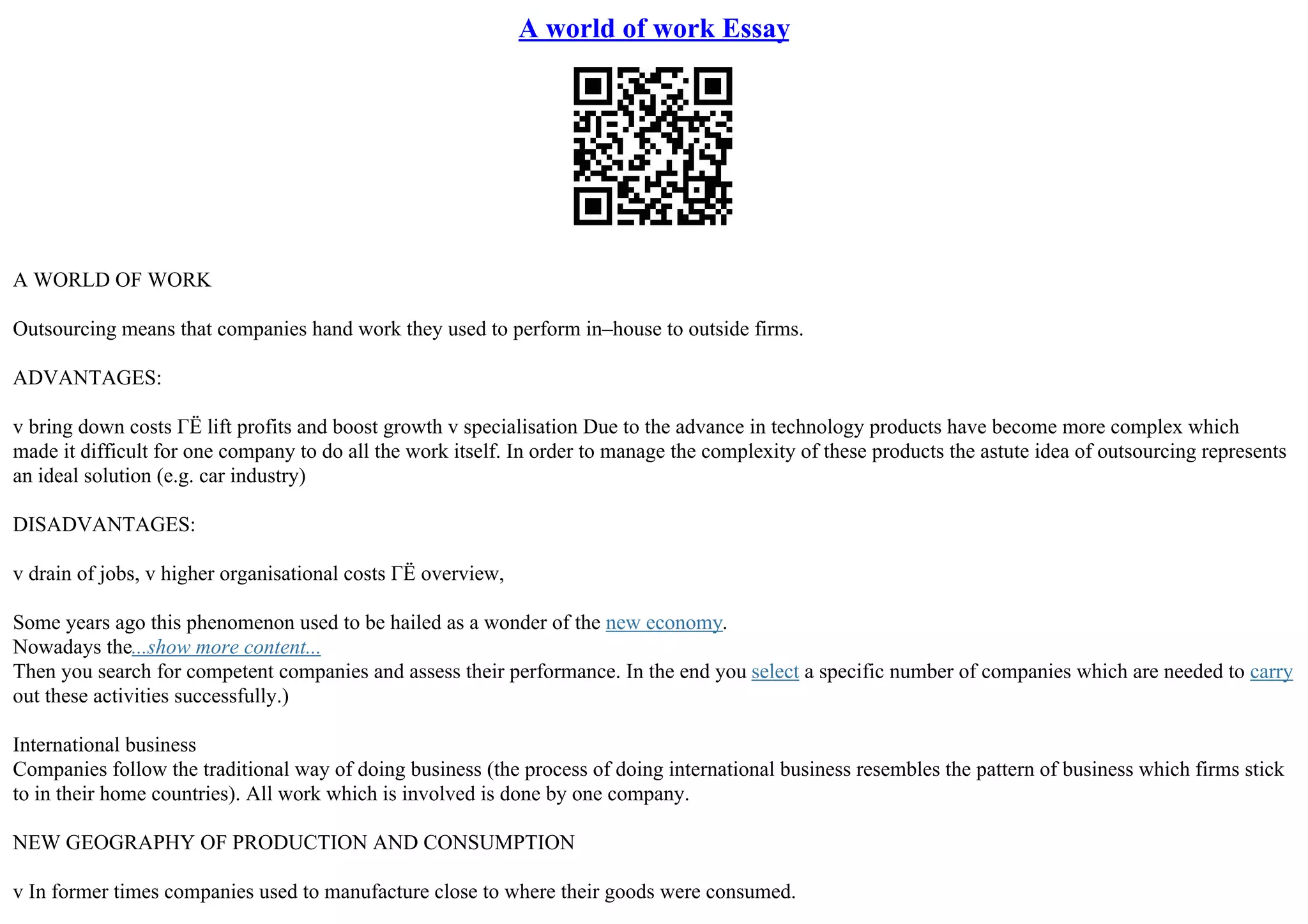 a-world-of-work-essay-ppt