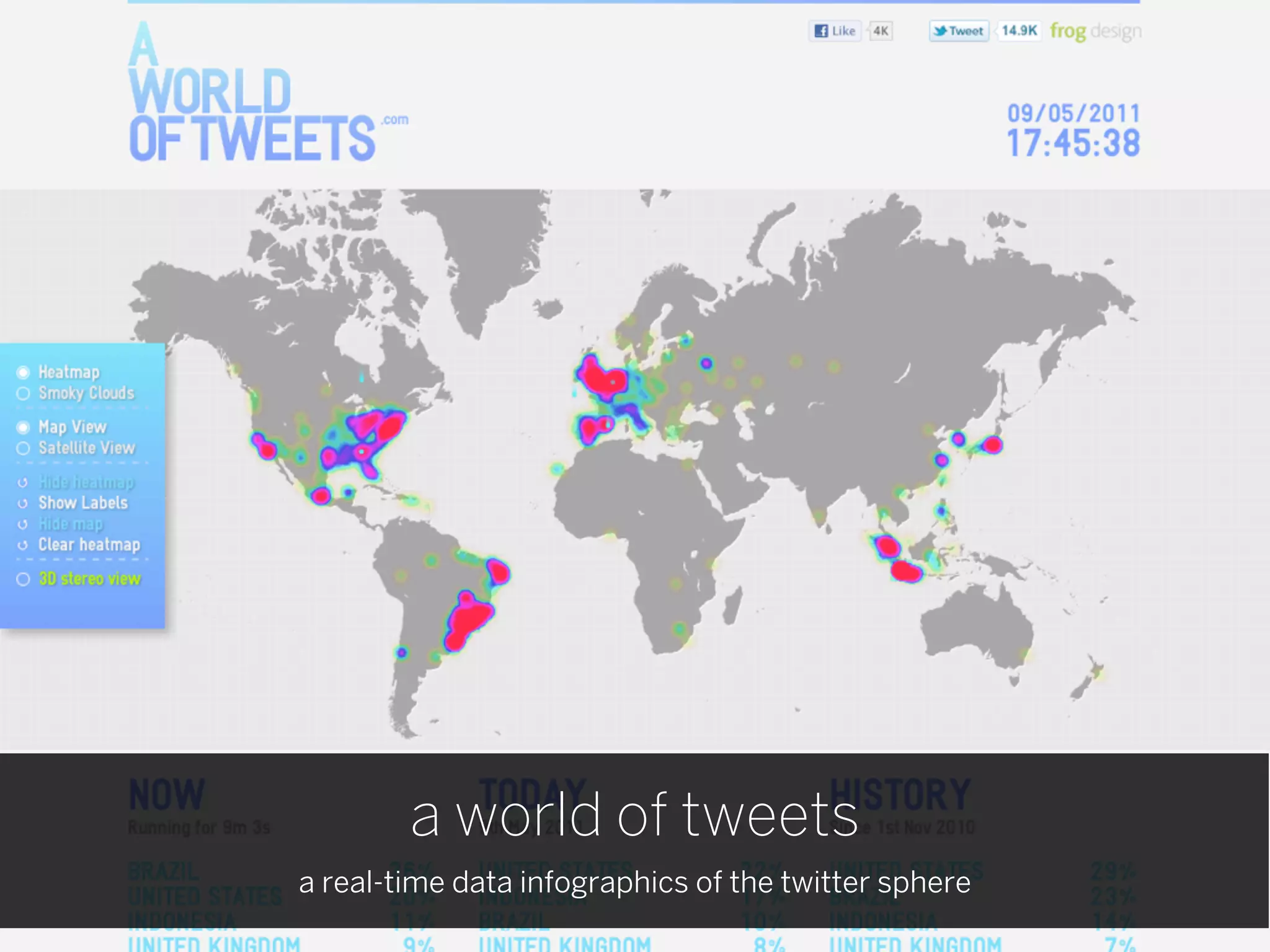 a world of tweets
a real-time data infographics of the twitter sphere
 