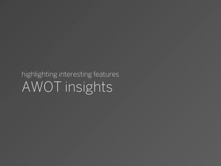 highlighting interesting features

AWOT insights




                                    35
 