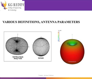 VARIOUS DEFINITIONS, ANTENNA PARAMETERS
T Gayatri Assistant Professor
 