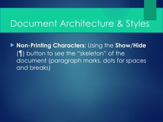 Advanced Word Processing Theory and Concepts | PPTX